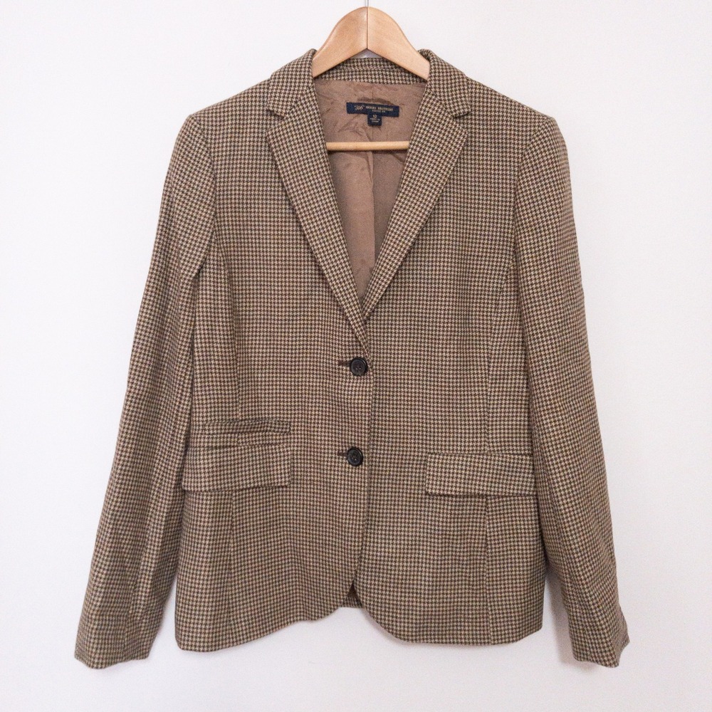 Brooks Brothers Tan Houndstooth Blazer